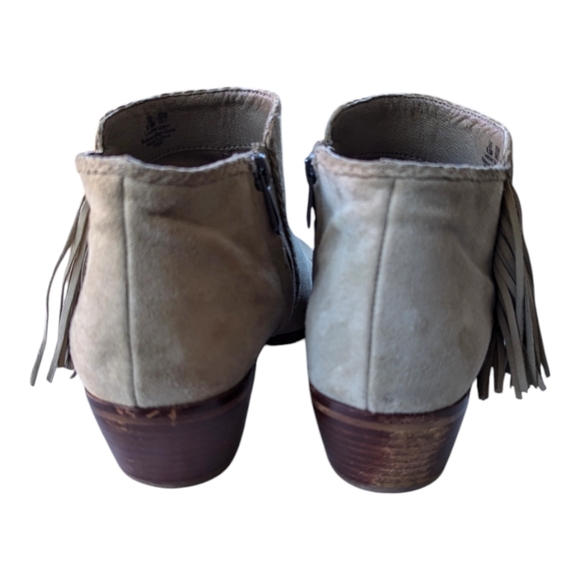 Sam Edelman Paige Suede Fringe Bootie - Putty 9.5 - Picture 7 of 11